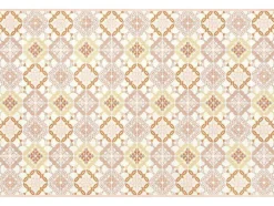 Tapijt Van Vinyl Met Cementtegeleffect - 120 X 180 Cm - Oranje En Roze - Eloza