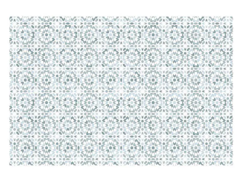 Tapijt Van Vinyl Met Cementtegeleffect - 120 X 180 Cm - Blauw En Wit - Princy