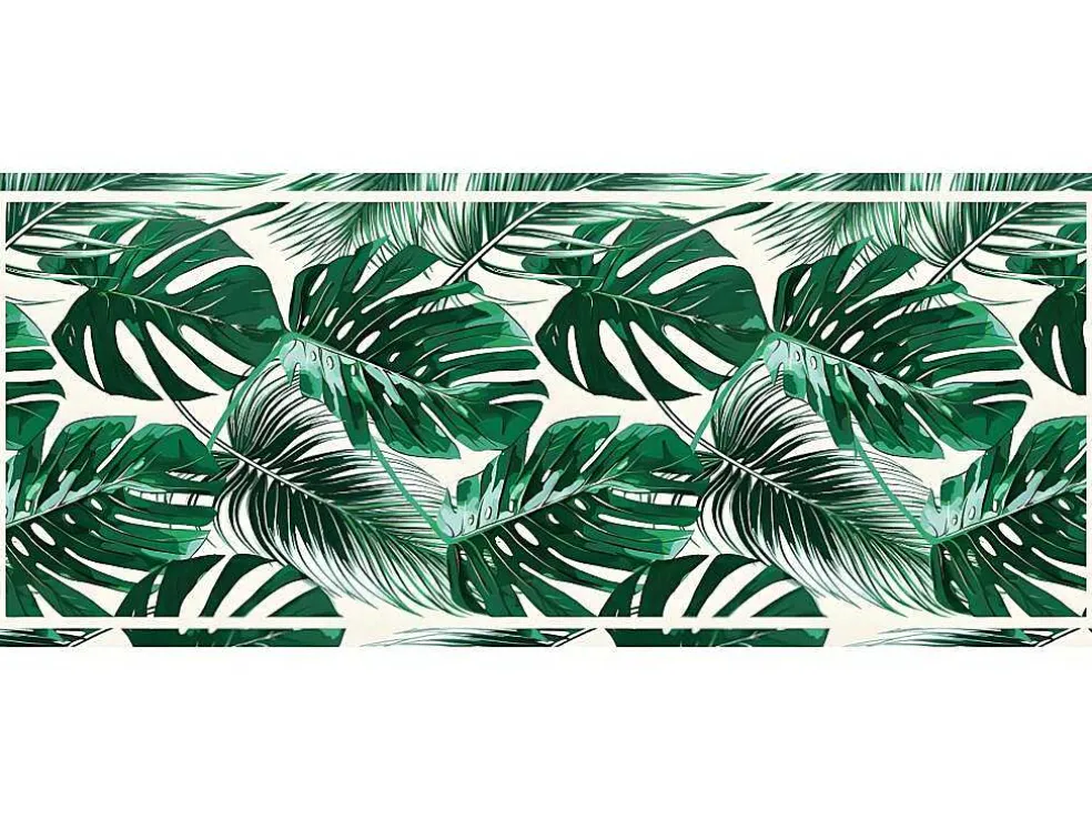 Tapijt Van Vinyl Met Etnische Stijl Sierrana - 66 X 160 Cm - Groen En Wit