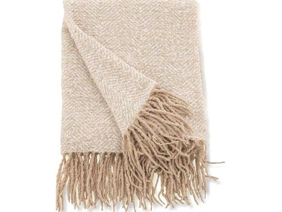 Toby Plaid 170X130Cm Beige, Wit.