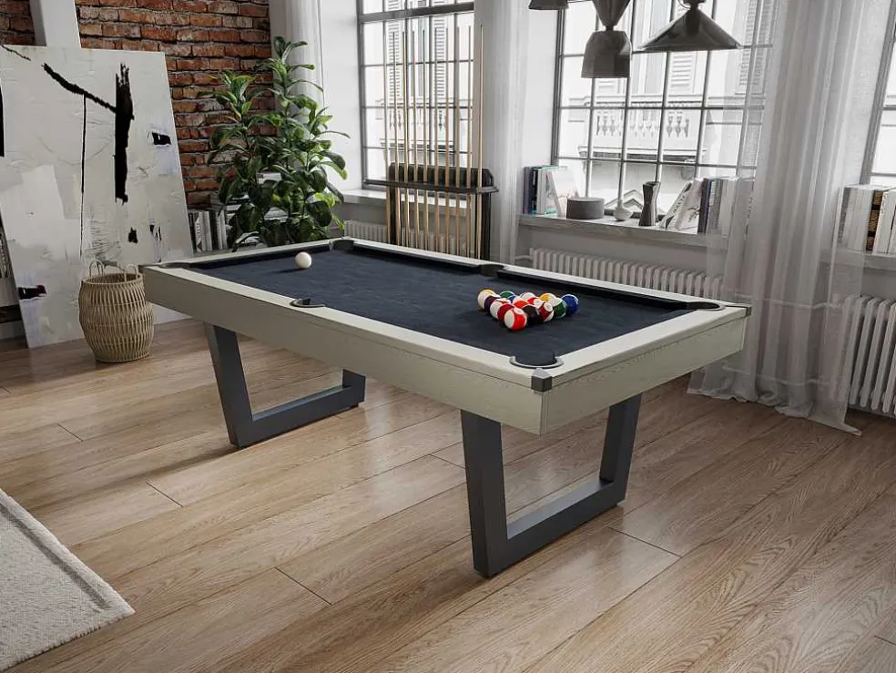 Transformeerbare Tafel - Biljart & Pingpong - Licht Naturelkleurig En Zwart - L213,4 X B111,8 X H78,5 Cm - Melian