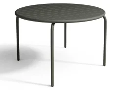 Tuineethoek Van Metaal - Een Tafel D110 Cm En 4 Opstapelbare Stoelen - Donkergrijs - Mirmande