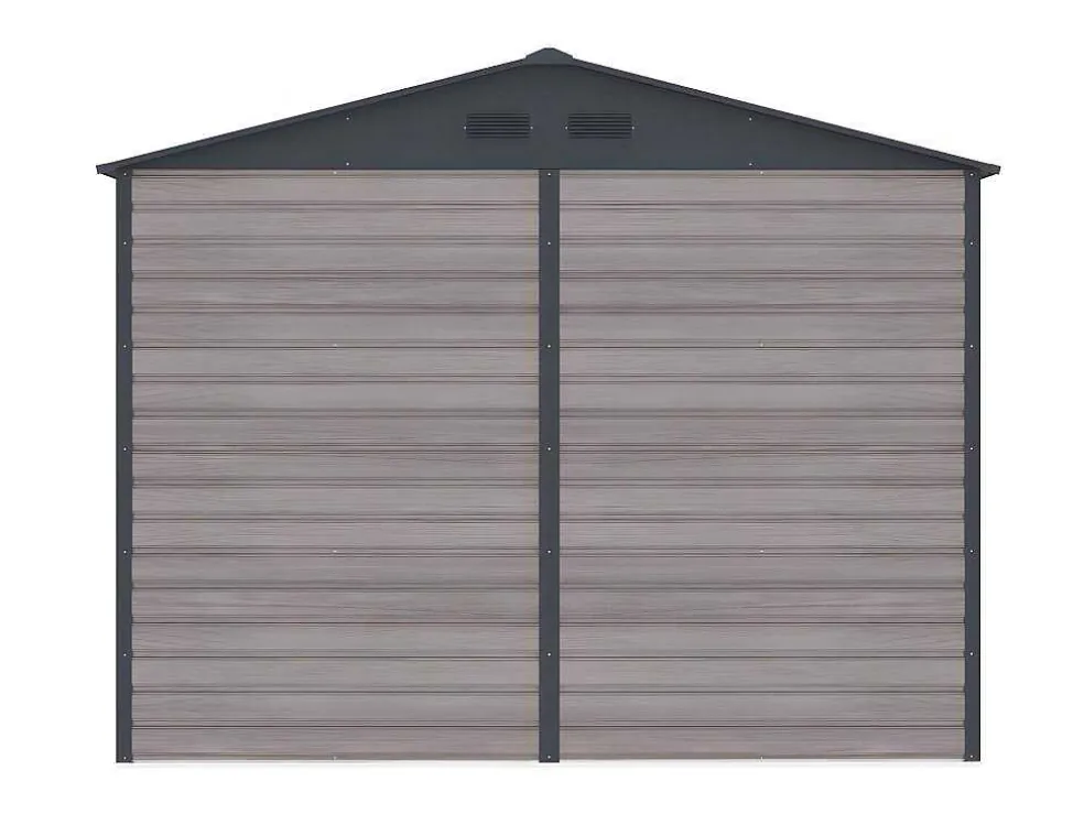 Tuinhuisje Van Gegalvaniseerd Staal Met Houteffect Adelmo - Grijs - 5,40 M