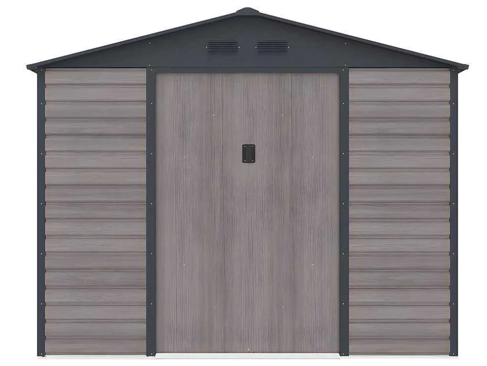 Tuinhuisje Van Gegalvaniseerd Staal Met Houteffect Adelmo - Grijs - 5,40 M