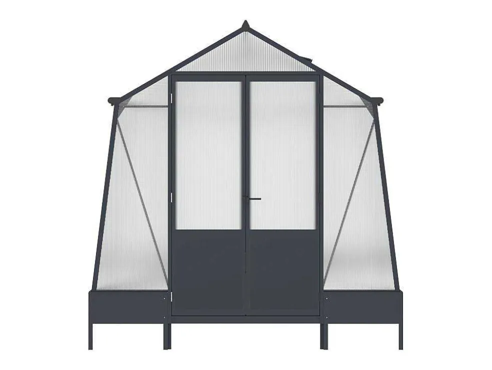 Tuinkas Van Polycarbonaat 9,1 M Met Grondplaat- Antraciet - Asarina