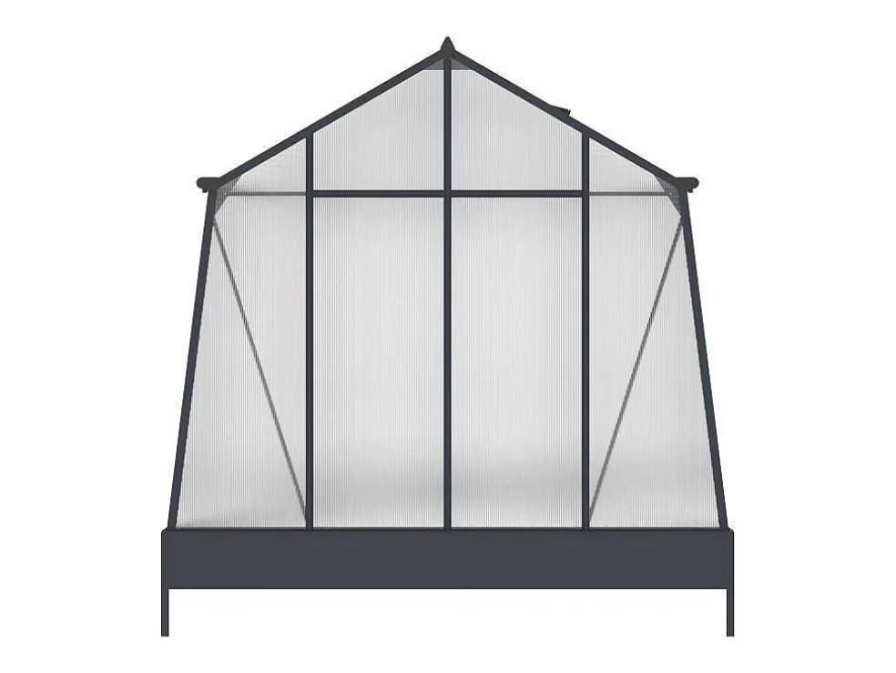 Tuinkas Van Polycarbonaat 9,1 M Met Grondplaat- Antraciet - Asarina