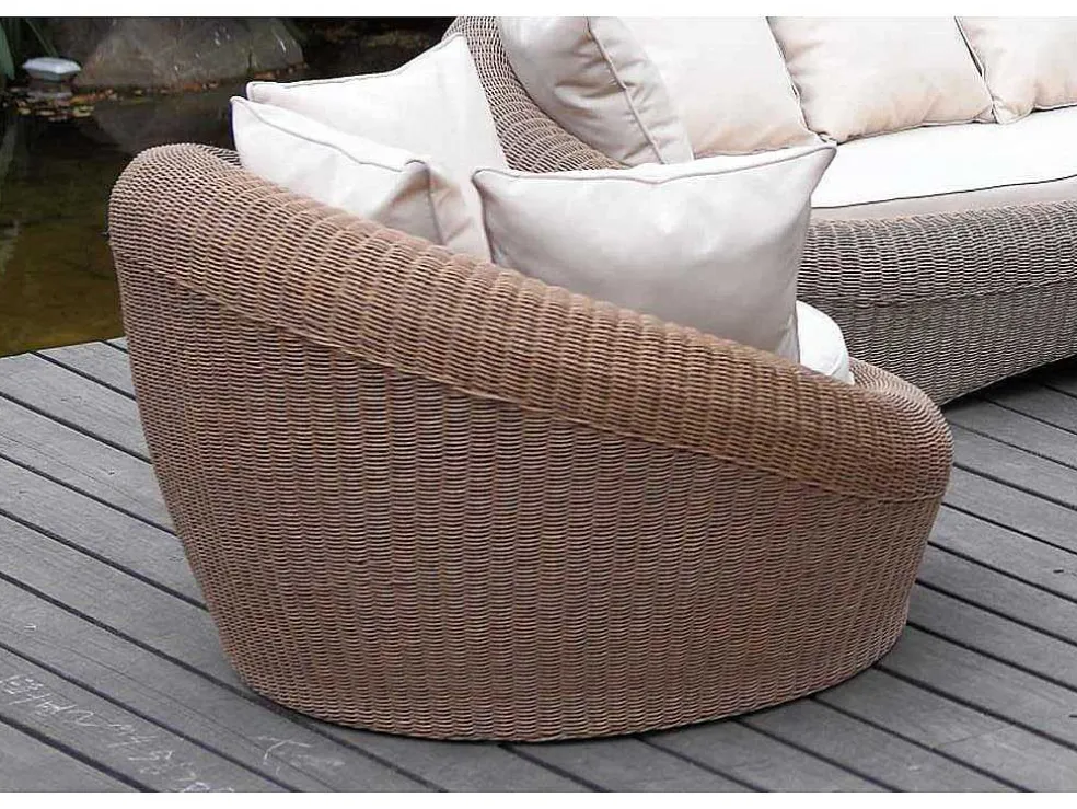 Tuin Loungeset Van Karamel Gevolchten Hars - Zitbank & 2 Fauteuils & Salontafel - Whiteheaven
