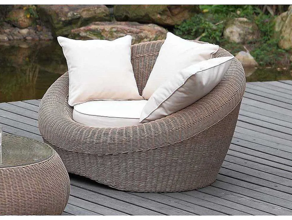 Tuin Loungeset Van Karamel Gevolchten Hars - Zitbank & 2 Fauteuils & Salontafel - Whiteheaven