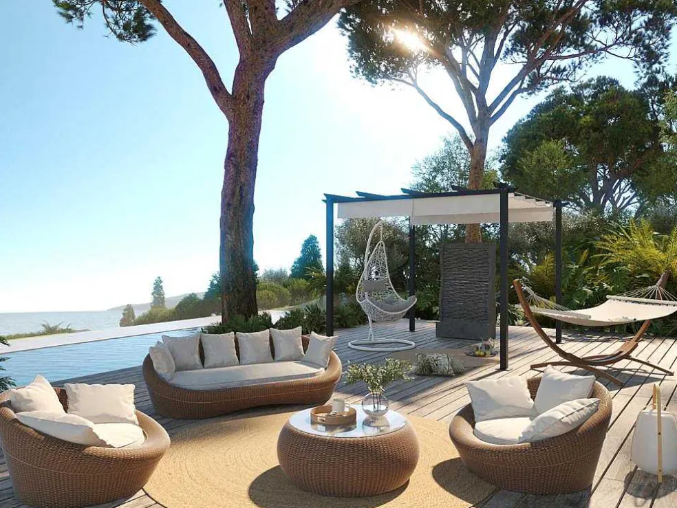 Tuin Loungeset Van Karamel Gevolchten Hars - Zitbank & 2 Fauteuils & Salontafel - Whiteheaven