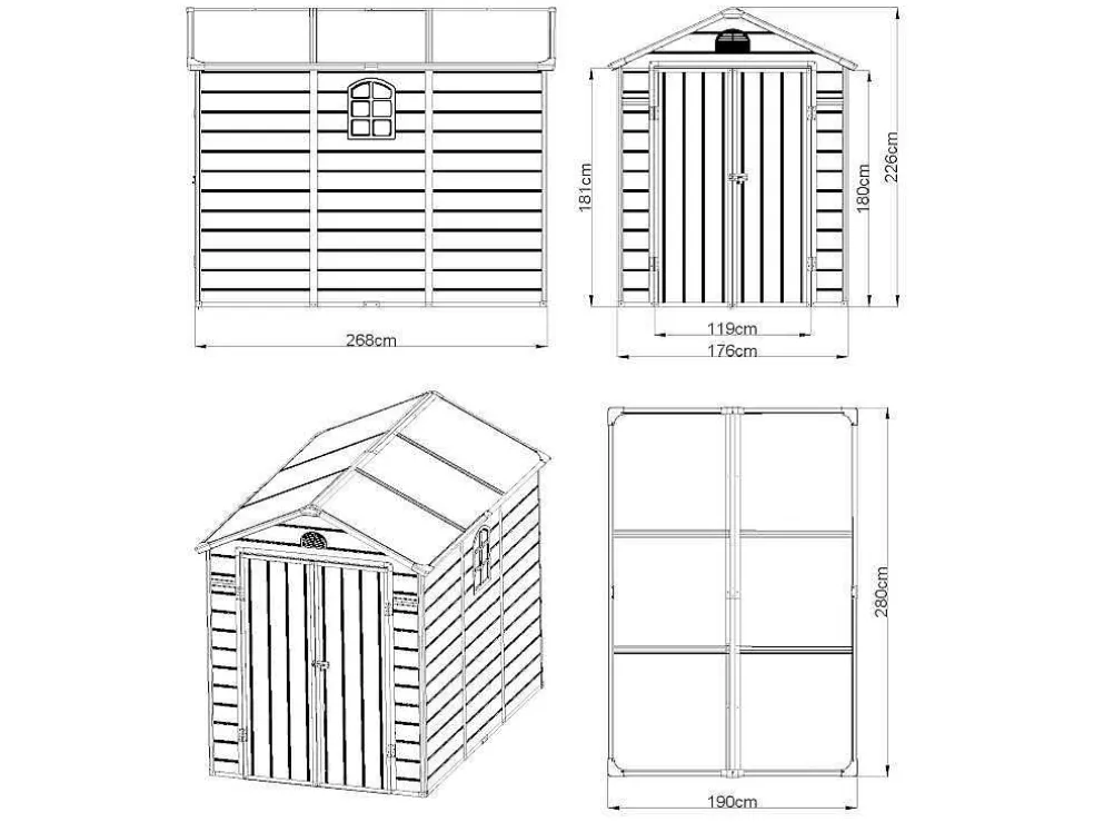 Tuinschuur Van Hars Cesio - Grijs - 5,32M