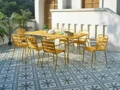 Tuintafel D160 Cm Van Metaal - Mosterdgeel - Mirmande Van Mylia
