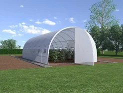 Tunnelkas Met Structuur Van Gegalvaniseerd Staal En Deur 18 M - L600 X B300 X H200 Cm - Alocasia