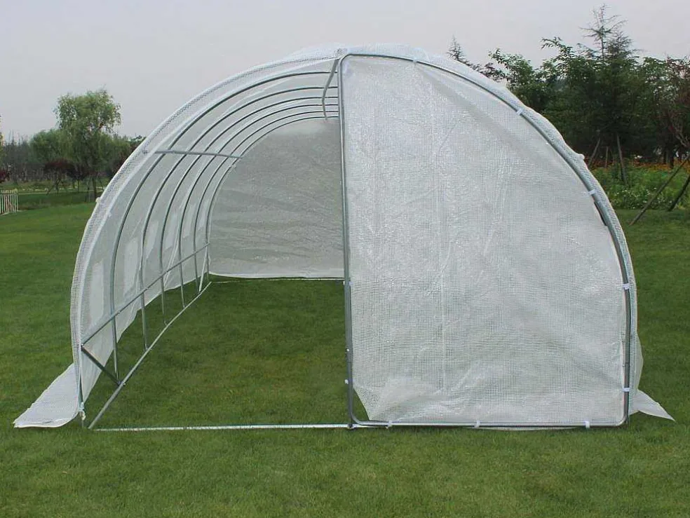Tunnelkas Met Structuur Van Gegalvaniseerd Staal En Deur 18 M - L600 X B300 X H200 Cm - Alocasia