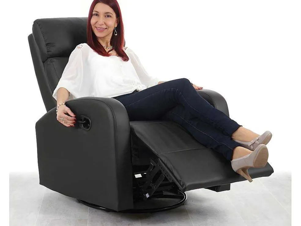 Tv-Fauteuil Mcw-A54 Premium, Kunstleer Zwart
