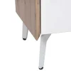 Tv-Meubel Met 4 Lades En 2 Nissen - Mdf & Metaal - Witgelakt & Naturelkleur - Cayana