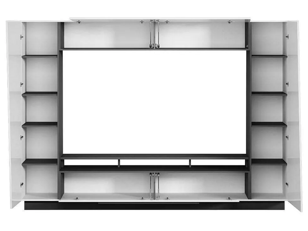 Tv-Wandmeubel Chace Met Opbergruimte - Witgelakt Mdf
