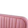 Tweepersoonsbed Gestoffeerd In Kunstleer 140X200Cm - In Hoogte Verstelbaar Hoofdbord - Met Lattenbodem - Roze (Zonder Matras)