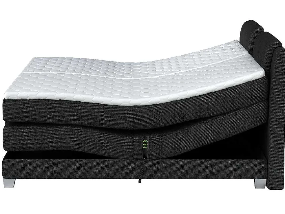 Tweepersoons Boxspring Met Elektrische Bedbodem + Matras En Dekmatras Castel Van Palacio - 2X80X200 Cm - Antraciet