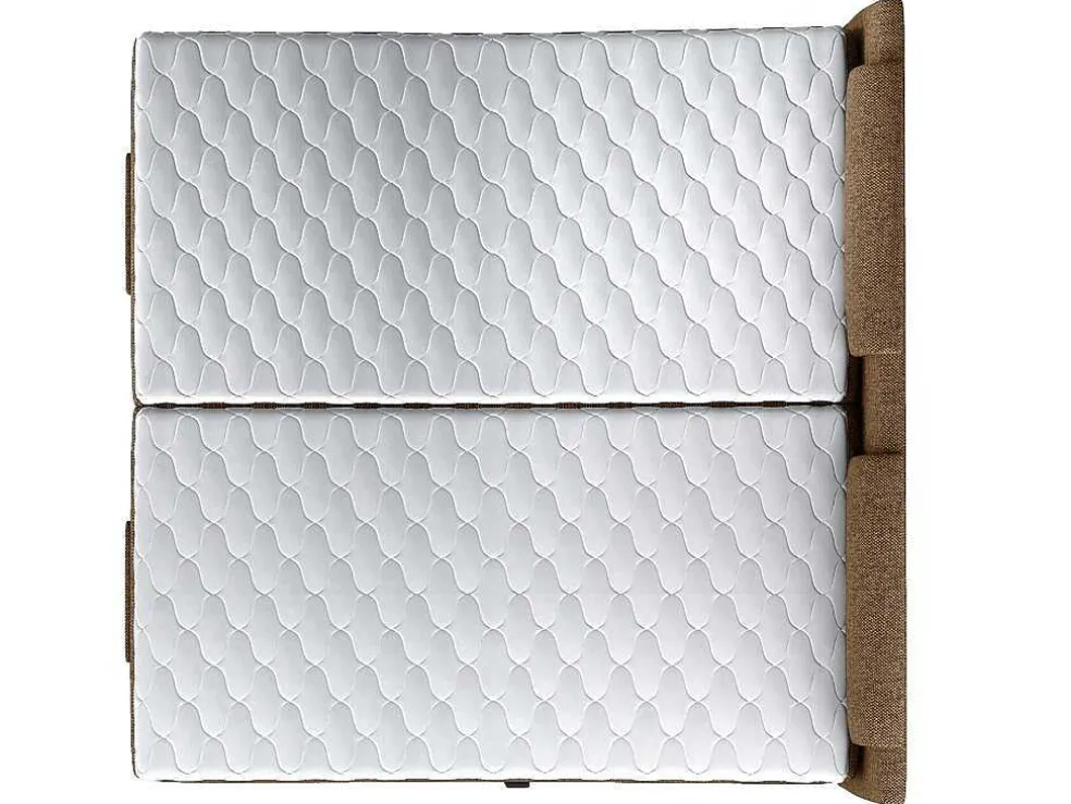 Tweepersoons Boxspring Met Elektrische Bedbodem + Matras En Dekmatras Castel Palacio - 2X80X200Cm - Beige Stof