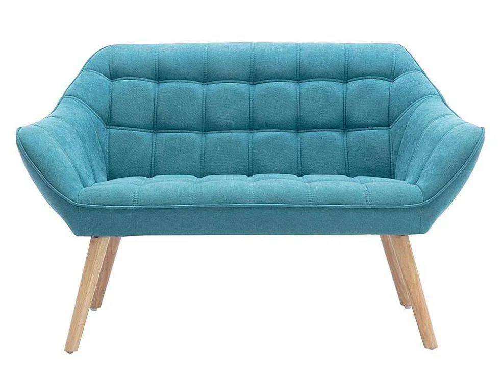 Tweezitsbank Van Stof Caserta - Blauw