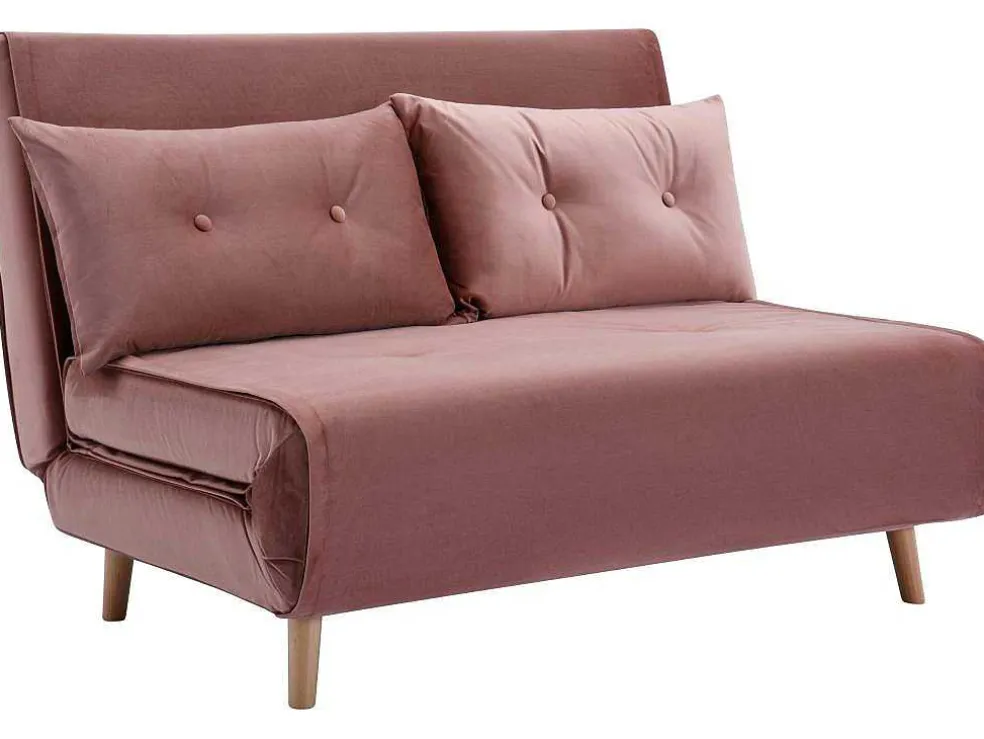 Tweezitsslaapbank Van Poederroze Velours Uribia