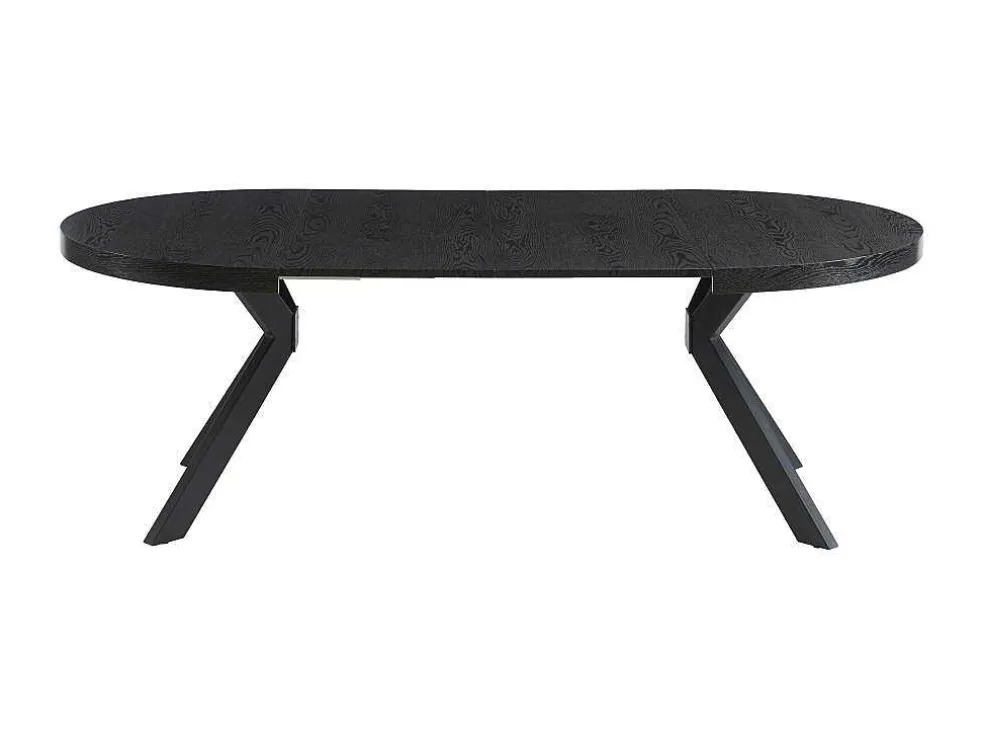 Uitschuifbare Eettafel 4 Tot 8 Personen Mdf En Staal Zwart Komoni