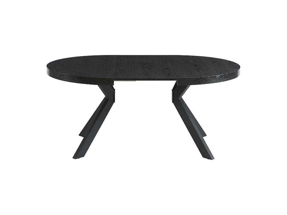 Uitschuifbare Eettafel 4 Tot 8 Personen Mdf En Staal Zwart Komoni