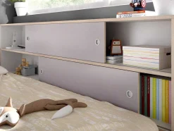 Uitschuifbed Met Slaaplade - 90 X 200 En 90 X 190 Cm - Wit En Grijs - Losiana