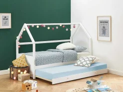 Uitschuifbed 2 X 90 X 190 Cm - Grenen - Wit + Matras - Hurra