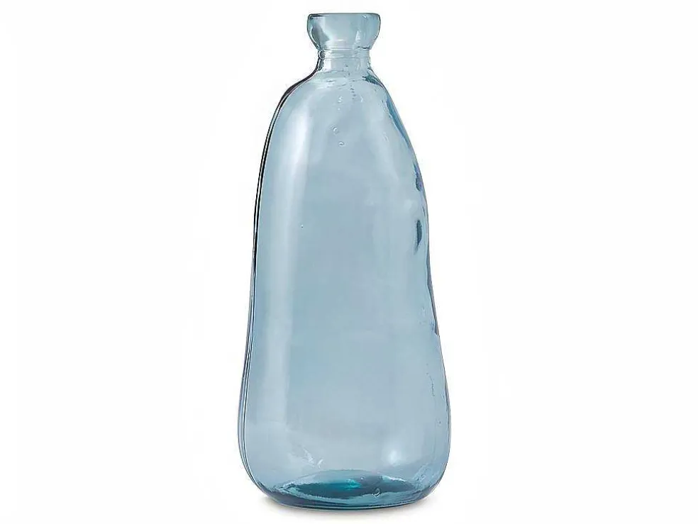 Vaas Dame-Jeanne Van Gerecycleerd Glas Pyrite H. 51 Cm - Transparant Blauw