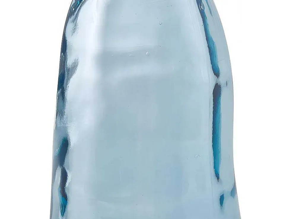 Vaas Dame-Jeanne Van Gerecycleerd Glas Pyrite H. 51 Cm - Transparant Blauw