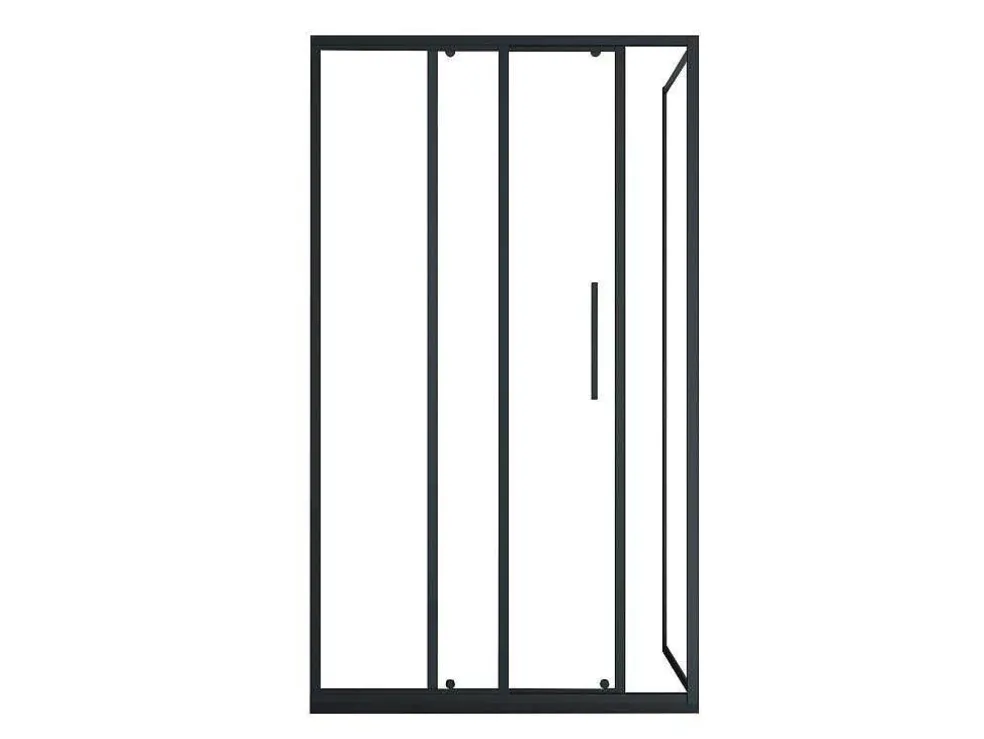 Vast Douchescherm Met Schuifdeur Met Industriele Stijl - Mat Zwart - 120 X 80 X 195 Cm - Toroni