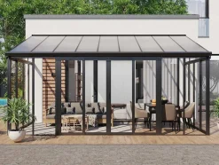 Veranda Van Aluminium En Polycarbonaat Met Uv-Bescherming - 15,8 M - Antraciet - Mathilda