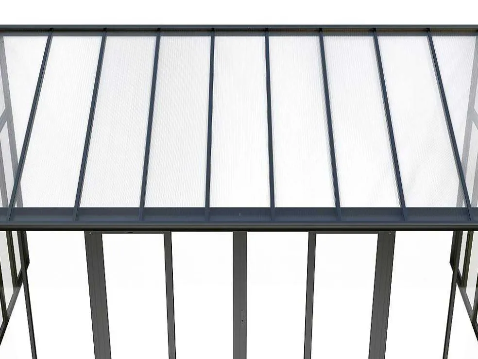 Veranda Van Aluminium En Polycarbonaat Met Uv-Bescherming - 15,8 M - Antraciet - Mathilda