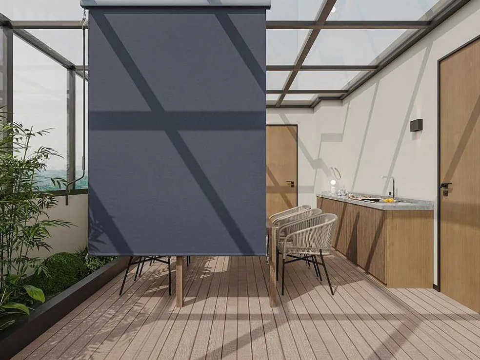 Verduisterend Rolgordijn Met Bak Van Aluminium En Textiel L1,6 X H2,5 M - Passoe