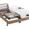 Verstelbaar Relaxbed Met Contactplaatjes En Latten En Matras Met Vormgeheugen En Bamboe Damysos Van Naturea - Motors Okin - 2X90X200 Cm - Eiken