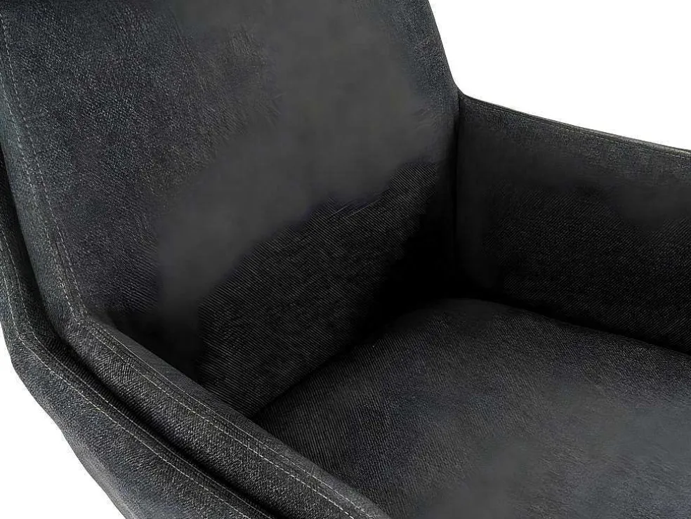 Verstelbare Fauteuil Van Linnen Met Voetensteun Arbori - Donkergrijs