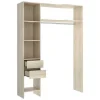 Verstelbare Kledingkast Gontran - L164 / 214 Cm - Eiken En Grijs