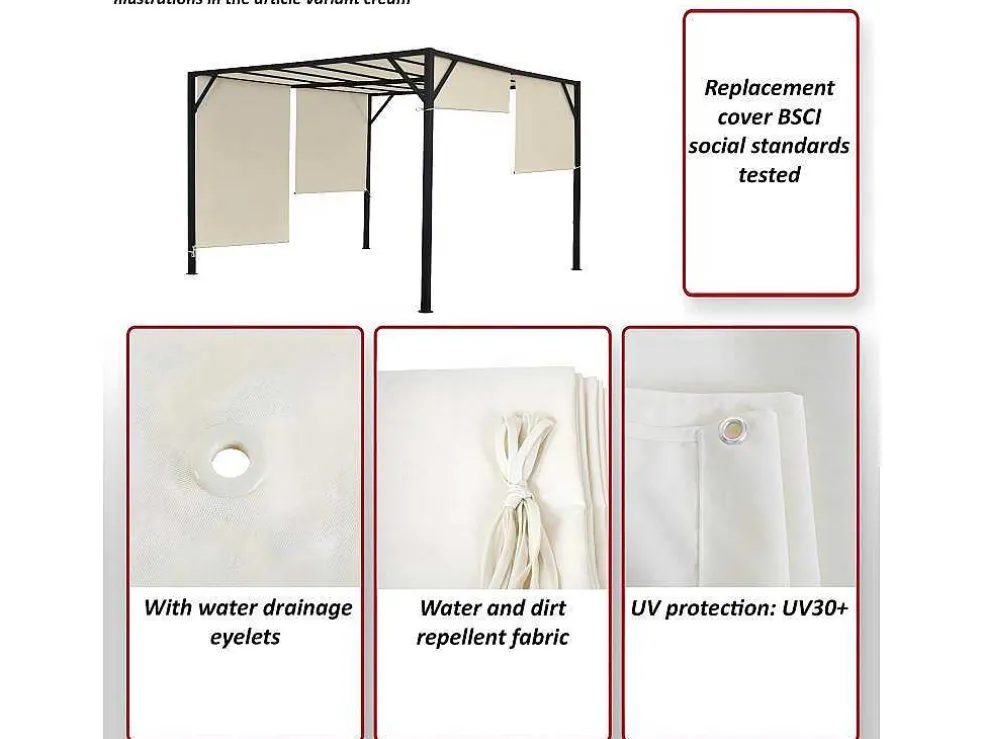 Vervangen Overkapping Voor Pergola Beja, Bordeaux-Rood