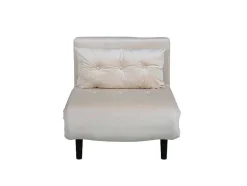 Vicky Slaapbank ,Fauteuil Velours Beige.