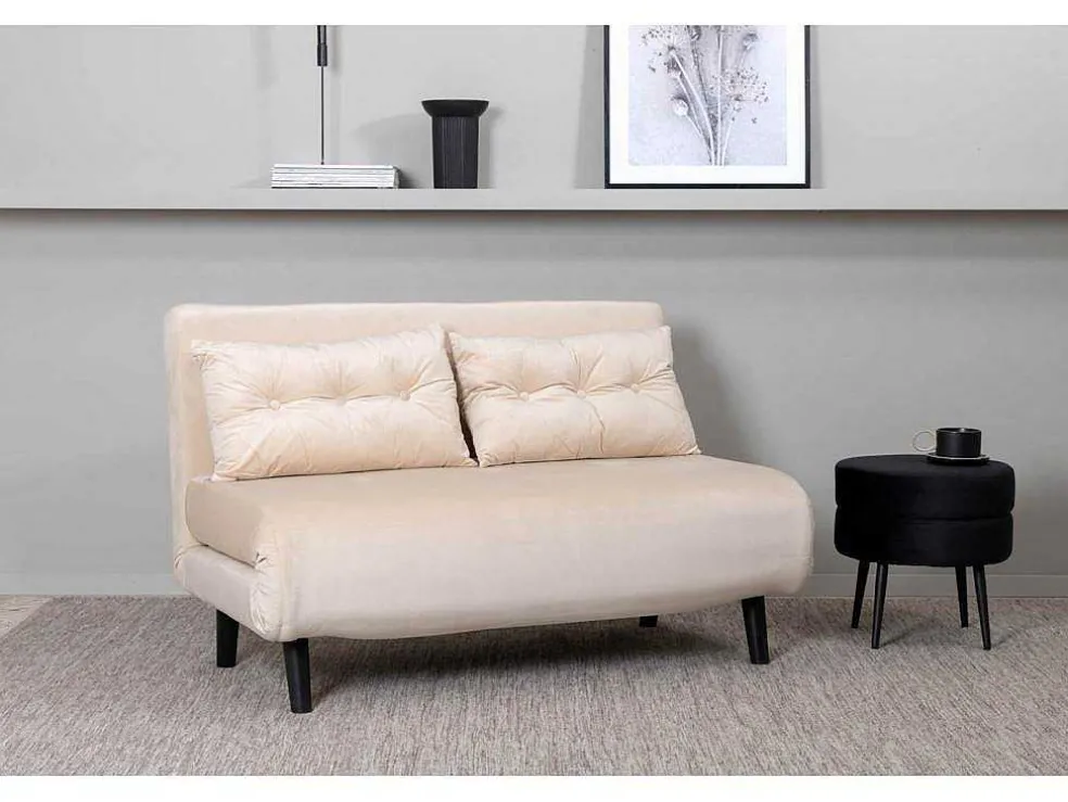 Vicky Slaapbank Velours Beige.