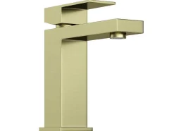 Vierkante Mechanische Mengkraan - H15,7 Cm - Goud Met Satijnglans - Vipava
