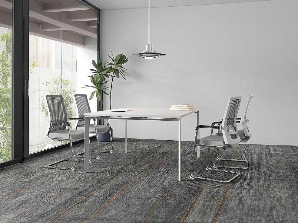 Vierkante Vergadertafel - 4 Personen - Wit - L120 Cm - Downtown