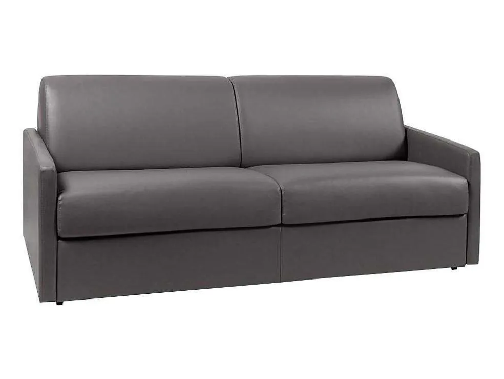 Vierzits Express-Bedbank Van Kunstleer Calife - Grijs - Slaapafmeting 160 Cm
