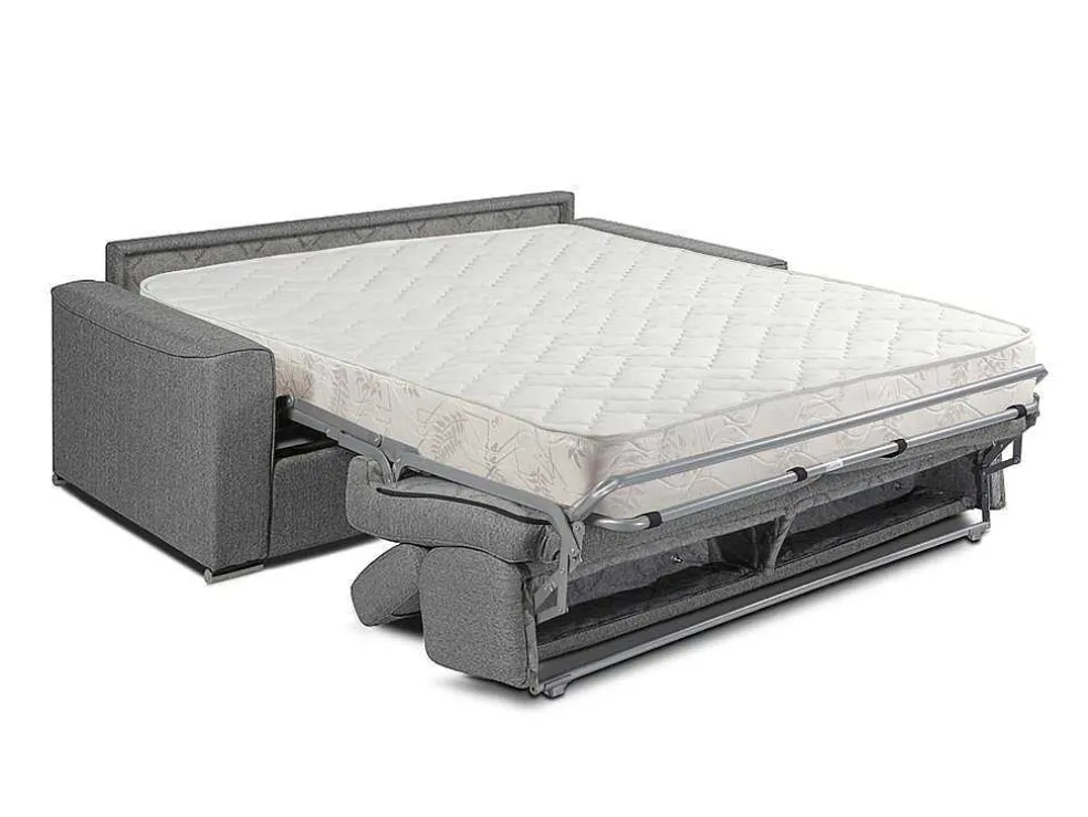 Vierzits Express Bedbank Vizir Van Stof - Grijs - Slaapafmeting 160 Cm - Matras 18 Cm