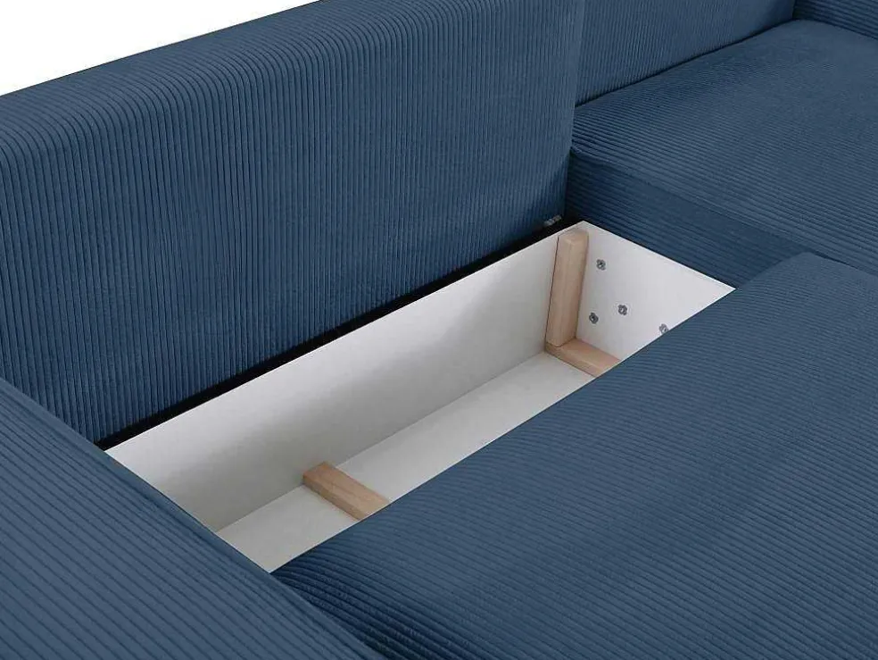 Vierzits Slaapbank Amelia Van Pascal Morabito - Ribfluweel - Blauw