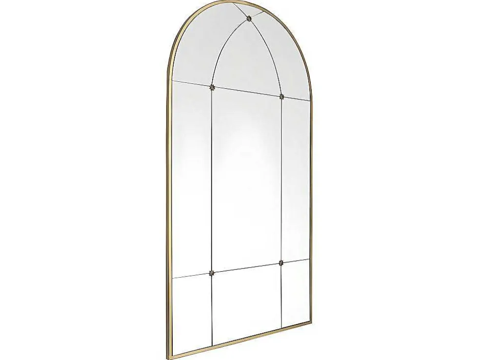 Vintage-Spiegel Van Metaal Palmyre - B80 X H150 Cm - Verouderd Goudkleurig