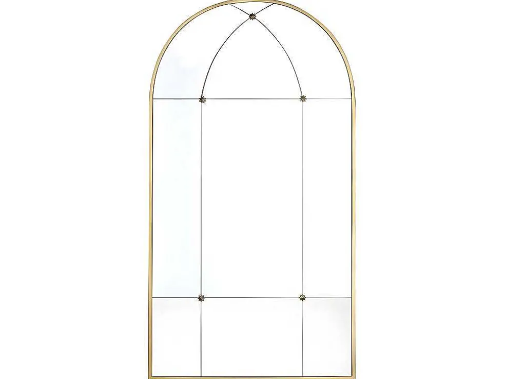 Vintage-Spiegel Van Metaal Palmyre - B80 X H150 Cm - Verouderd Goudkleurig