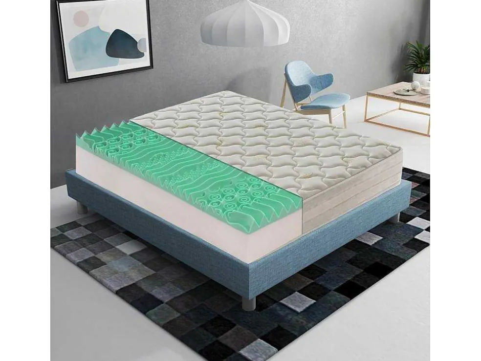 Visco-Elastisch Schuimmatras - 5 Cm Schuim - 9 Comfortzones - Hoogte 25 Cm 180X200 Cm