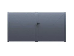 Vleugelpoort - Vol Aluminium - L350 X H180 Cm - Antraciet - Zerano